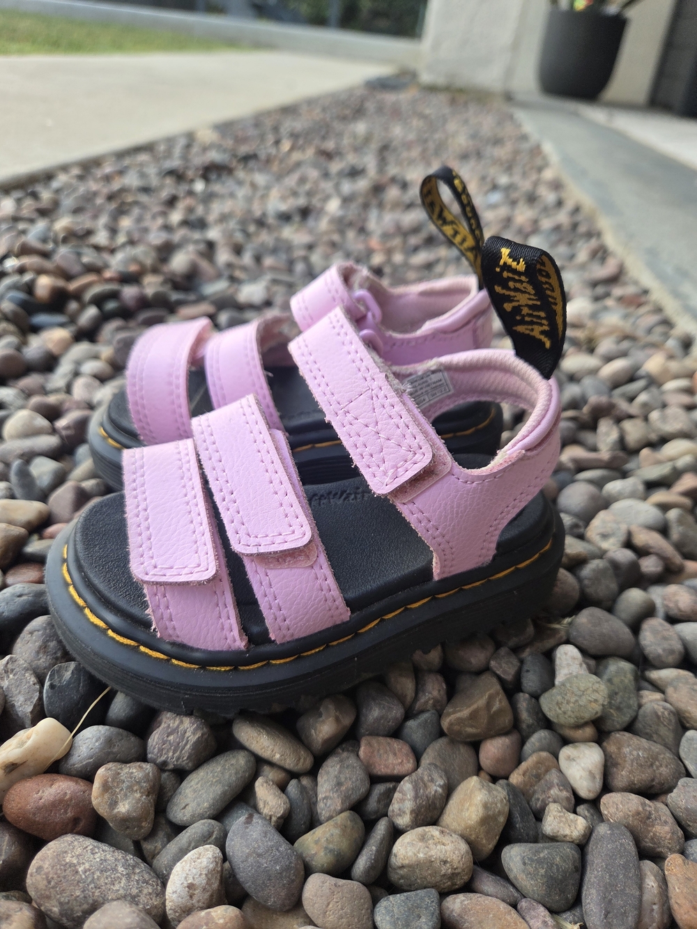 Doc Marten Pink Hook-and-Loop Sandals